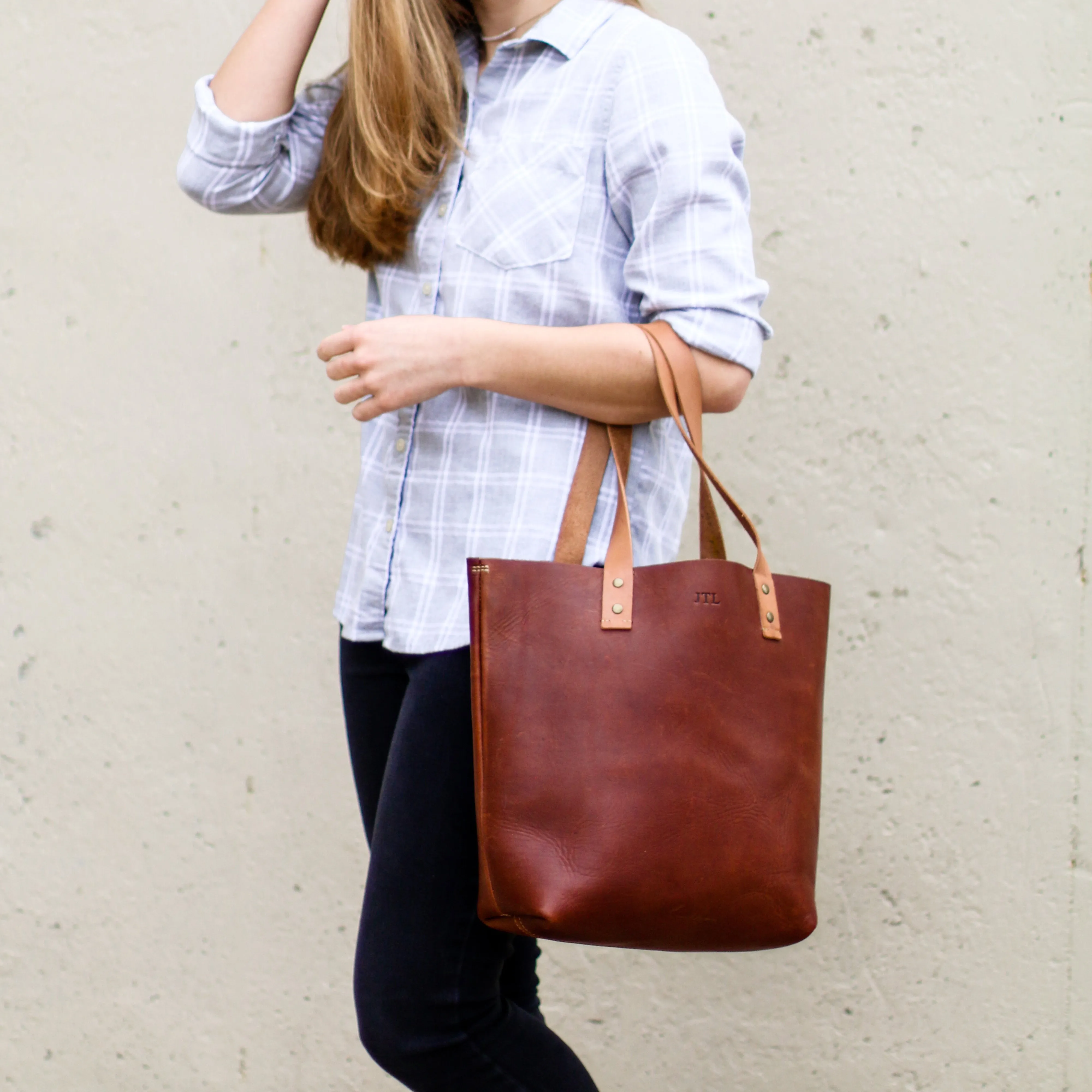 Your Logo   Our Leather - The Ashley Tote Fine Leather Handbag Purse Bag - Custom Logo and Corporate Gifting
